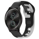 For Garmin VivoMove Style 20mm Double Color Silicone Watch Band(Black+Grey)