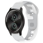 For Garmin VivoMove Style 20mm Double Color Silicone Watch Band(Grey+White)