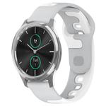 For Garmin VivoMove Luxe 20mm Double Color Silicone Watch Band(Grey+White)