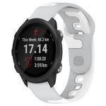 For Garmin Forerunner 245 20mm Double Color Silicone Watch Band(Grey+White)