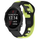 For Garmin Forerunner 245 Music 20mm Double Color Silicone Watch Band(Black+Green)