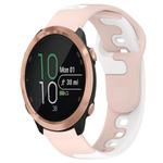 For Garmin Forerunner 645 Music 20mm Double Color Silicone Watch Band(Pink+White)
