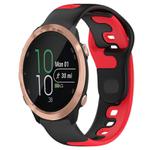 For Garmin Forerunner 645 Music 20mm Double Color Silicone Watch Band(Black+Red)