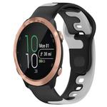 For Garmin Forerunner 645 Music 20mm Double Color Silicone Watch Band(Black+Grey)