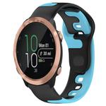 For Garmin Forerunner 645 Music 20mm Double Color Silicone Watch Band(Black+Blue)