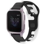 For Garmin Forerunner Sq2 20mm Double Color Silicone Watch Band(Black+White)