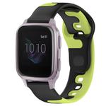For Garmin Forerunner Sq2 20mm Double Color Silicone Watch Band(Black+Green)