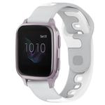 For Garmin Forerunner Sq2 20mm Double Color Silicone Watch Band(Grey+White)