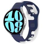 For Samsung Galaxy Watch 6 44mm 20mm Double Color Silicone Watch Band(Blue+White)