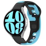 For Samsung Galaxy Watch 6 40mm 20mm Double Color Silicone Watch Band(Black+Blue)
