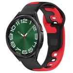 For Samsung Galaxy Watch 6 Classic 47mm 20mm Double Color Silicone Watch Band(Black+Red)