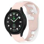 For Samsung Galaxy watch 5 Pro Golf Edition 20mm Double Color Silicone Watch Band(Pink+White)