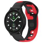 For Samsung Galaxy watch 5 Pro Golf Edition 20mm Double Color Silicone Watch Band(Black+Red)