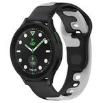 For Samsung Galaxy watch 5 Pro Golf Edition 20mm Double Color Silicone Watch Band(Black+Grey)