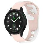 For Samsung Galaxy watch 5 Golf Edition 20mm Double Color Silicone Watch Band(Pink+White)