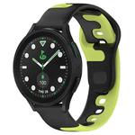 For Samsung Galaxy watch 5 Golf Edition 20mm Double Color Silicone Watch Band(Black+Green)