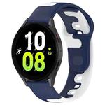 For Samsung Galaxy Watch 5  44mm 20mm Double Color Silicone Watch Band(Blue+White)