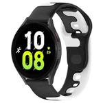 For Samsung Galaxy Watch 5  40mm 20mm Double Color Silicone Watch Band(Black+White)