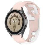 For Samsung Galaxy Watch 5 Pro  45mm 20mm Double Color Silicone Watch Band(Pink+White)
