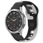 For Samsung  Galaxy Watch 4 Classic 42mm 20mm Double Color Silicone Watch Band(Black+Grey)