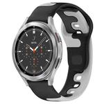 For Samsung  Galaxy Watch 4 Classic 46mm 20mm Double Color Silicone Watch Band(Black+Grey)