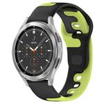 For Samsung  Galaxy Watch 4 Classic 46mm 20mm Double Color Silicone Watch Band(Black+Green)