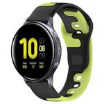 For Samsung Galaxy Watch Active 2 40mm 20mm Double Color Silicone Watch Band(Black+Green)