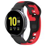 For Samsung Galaxy Watch Active 2 44mm 20mm Double Color Silicone Watch Band(Black+Red)