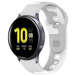 For Samsung Galaxy Watch Active 2 44mm 20mm Double Color Silicone Watch Band(Grey+White)