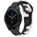 For Samsung Galaxy Watch 42mm 20mm Double Color Silicone Watch Band(Black+White)
