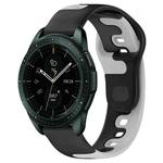 For Samsung Galaxy Watch 42mm 20mm Double Color Silicone Watch Band(Black+Grey)