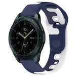 For Samsung Galaxy Watch 42mm 20mm Double Color Silicone Watch Band(Blue+White)