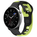 For Amazfit GTR Mini 20mm Double Color Silicone Watch Band(Black+Green)