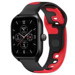 For Amazfit GTS 4 20mm Double Color Silicone Watch Band(Black+Red)