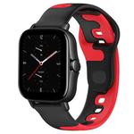 For Amazfit GTS 2E 20mm Double Color Silicone Watch Band(Black+Red)