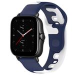 For Amazfit GTS 2E 20mm Double Color Silicone Watch Band(Blue+White)