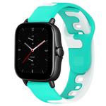 For Amazfit GTS 2E 20mm Double Color Silicone Watch Band(Cyan+White)