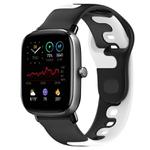 For Amazfit GTS 2 Mini 20mm Double Color Silicone Watch Band(Black+White)