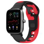 For Amazfit GTS 2 Mini 20mm Double Color Silicone Watch Band(Black+Red)