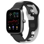 For Amazfit GTS 2 Mini 20mm Double Color Silicone Watch Band(Black+Grey)