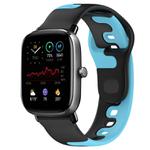 For Amazfit GTS 2 Mini 20mm Double Color Silicone Watch Band(Black+Blue)