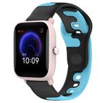 For Amazfit Pop Pro 20mm Double Color Silicone Watch Band(Black+Blue)
