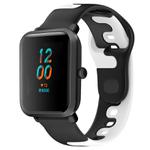 For Amazfit Bip 1S 20mm Double Color Silicone Watch Band(Black+White)