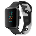 For Amazfit Bip 1S 20mm Double Color Silicone Watch Band(Black+Grey)
