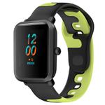 For Amazfit Bip 1S 20mm Double Color Silicone Watch Band(Black+Green)
