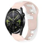 For Huawei Watch GT3 42mm 20mm Double Color Silicone Watch Band(Pink+White)