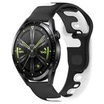 For Huawei Watch GT3 42mm 20mm Double Color Silicone Watch Band(Black+White)