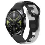 For Huawei Watch GT3 42mm 20mm Double Color Silicone Watch Band(Black+Grey)