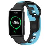 For Honor Watch ES 20mm Double Color Silicone Watch Band(Black+Blue)
