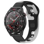 For Huawei Watch GT3 SE 22mm Double Color Silicone Watch Band(Black+Grey)